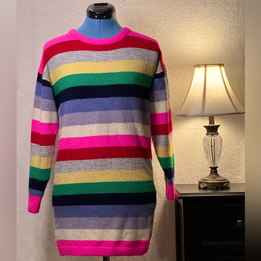 Gap Kids Stripe Holiday Sweater Dress with Multi Colors